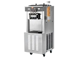 VEVOR Commercial Ice Cream Machine, 34-44 L/H Yield, 3400W 3-Flavor Freestanding Soft Serve Ice Cream Maker, 2 x 9L Stainless Steel Hopper, LED Panel Allows Single Cylinder Use Overnight Refrigeration | VEVOR US