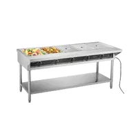 VEVOR 5-Pan Commercial Food Warmer, Electric Steam Table with Independent Temperature Control, 750W x 5 Stainless Steel Buffet Catering Food Warmer with Undershelf and Workspace, for Restaurant | VEVOR US