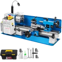 VEVOR Metal Lathe 7x14inch Precision Bench Top Mini Metal Lathe 550W Precision Metal Lathe Variable Speed 50-2500 RPM Nylon Gear with A Movable Lamp | VEVOR US