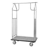 VEVOR Hotel Luggage Cart, 800 LBS Load Capacity, Brushed Stainless Steel Finish Bellman’s Cart, Valet Cart with Grey Carpeted Deck and 6-inch Rubber Wheels, Ideal for Hotels, Condos, Resorts, Silver | VEVOR US