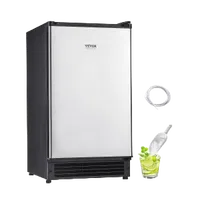 VEVOR Undercounter Built-in Ice Maker, 25 Lbs/Day Under Counter Ice Maker Machine with Reversible Door Stainless Steel, Freestanding Ice Maker for Commercial Home Kitchen, No Drain Required | VEVOR US