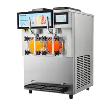 VEVOR Commercial Slushy Machine, 2 x 12L / 3.17 Gal Double Tanks, Cool and Freeze Modes, Stainless Steel Margarita Smoothie Frozen Drink Maker, Slushie Machine for Party Cafes Restaurants Bars Home | VEVOR US
