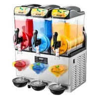 VEVOR Commercial Frozen Drink Maker, 15Lx3 Triple Tank Slushy Machine, 180 Cups Stainless Steel Margarita Smoothie Frozen Drink Machine, Slushie Maker for Home Party Restaurants Cafe Bars | VEVOR US