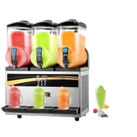 VEVOR Commercial Slushy Machine, 3x15L Tank Commercial Margarita Maker, 1200W Stainless Steel Frozen Drink Machine, Temperature Adjustment 26.6°F to 28.4°F, Perfect for Restaurants Cafes Bars | VEVOR US