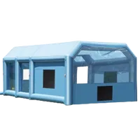 KFFKFF Portable Inflatable Painting Enclosure, Dimensions 32.8 x 21 x 14.8 ft, Equipped with 1100W+750W Robust Air Movers and Air Purification Setup, Suitable for Oversized Trucks, Vans, and Heavy Equipment | VEVOR US