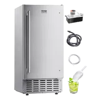 VEVOR Undercounter Built-in Ice Maker, 66 Lbs/Day Under Counter Nugget Ice Maker Machine with Drain Pump Reversible Door Stainless Steel, Freestanding Ice Maker for Commercial Home Kitchen | VEVOR US