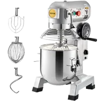 VEVOR Commercial Food Mixer, 30Qt Commercial Mixer with Timing Function, 1100W Stainless Steel Bowl Heavy Duty Electric Food Mixer Commercial with 3 Speeds Adjustable 108/199/382 RPM, Dough Hook Whisk Beater Included, Perfect for Bakery Pizzeria | VEVOR US