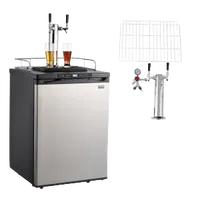 VEVOR Beer Kegerator, Dual Tap Home Draft Beer Dispenser for Ball Lock, Full Size Keg Refrigerator with 5lbs CO2 Tank, Hold 2 Sixth / 2 Slim / 3 Ball lock keg, 162L | VEVOR US