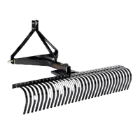 VEVOR Pull-Behind Thatch Remover, 60″ Width, Equipped with 32 Durable Steel Prongs, Tractor-Compatible 3-Point Hitch Garden Rake, Ideal for Soil Preparation and Grass Maintenance | VEVOR US