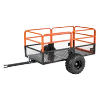 VEVOR Garden Utility Trailer, 28 Cu. Ft. & 1800lbs, ATV UTV Trailer, Tow Behind Steel Dump Trailers, Removable Rear Panel, Heavy Duty Pull Behind Yard Trailers for Lawn Mower Tractor Garden Waste | VEVOR US