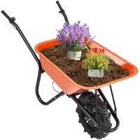 VEVOR Electric Wheelbarrow Cart, 500W Powered Utility Garden Wagon Dump Cart, 5 Cu. Ft. Load & 330 lbs Capacity with Metal Handle & 16″ Track Wheels, One Wheel Barrow Yard Cart & Wagons for Lawn Farm | VEVOR US