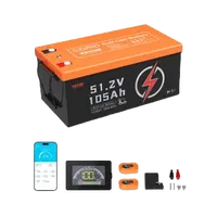 VEVOR 48V 105Ah Golf Cart Lithium Battery, 48 Volt Golf Cart Battery with 200A BMS, LCD Monitor and Mobile APP, LiFePO4 Battery with 600A Peak Current, ABS Shell and 4000+ Cycles, for Golf Carts | VEVOR US