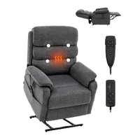 VEVOR Power Lift Recliner Chair, Lift Chair with Heat and Massage for Elderly, Dual Motor Recliner Chair with 2 Anti-Fall Ropes, Infinite Position Adjustment Electric Recliner (Medium, Dark Gray) | VEVOR US