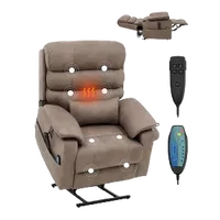VEVOR Power Lift Recliner Chair, Lift Chair with Heat and Massage for Elderly, Dual Motor Recliner Chair with a Cup holder, Infinite Position Adjustment Electric Recliner (Medium-Wide, Light Brown) | VEVOR US