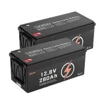 VEVOR 2 Pack 12V 280Ah LiFePO4 Battery, Up to 15000 Cycles, Deep Cycle Lithium Iron Phosphate Battery with Built-in BMS, Low Temp Protection, 10 Years Lifetime, for Solar Off-Grid Home Energy Storage | VEVOR US