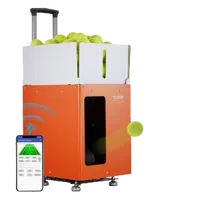 VEVOR Tennis Ball Machine, Automatic Portable Tennis Ball Launcher, 100 Balls Tennis Training Practice Thrower, 5 Motors Multi-Mode Drills, 2+ Hours Play, Rechargeable Battery, App Remote Control | VEVOR US