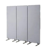 VEVOR 2FT Room Divider, 3 Panel PET Polyester Soundproof Room Screen, Folding Privacy Divider Portable Partition Divider for Room Separation, Freestanding Room Partitions for Office Study, Grey | VEVOR US