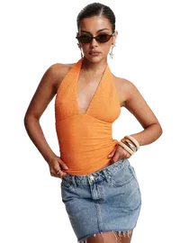 Emaline Halter Top Orange