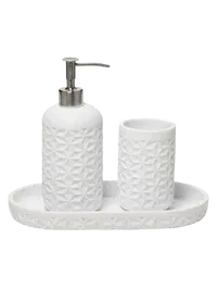 Quilted 3-Piece Bathroom Accessory Set