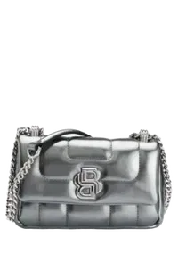 Faux-Leather Shoulder Bag With Double B Monogram- Women's Shoulder Bags Size