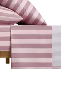 Cotton Percale Thick-Striped Children's Top Sheet For 90cm Bed Pink