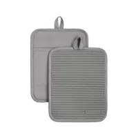 Kitchenaid Matte Grey Ribbed Soft Silicone Pot Holders