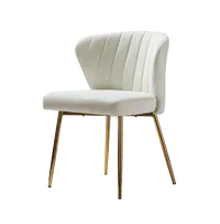 Dining Chair With Golden Legs For Kitchen Vanity