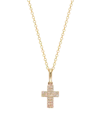 Women's 14k & 0.08 Tcw Diamond Cross Pendant Necklace
