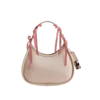 Ergo Bag In Pebbled Leather With Gingham Bows