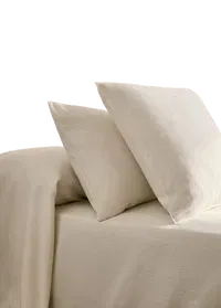 Percale Cotton Textured Pillowcase 45x110 Cm Ecru