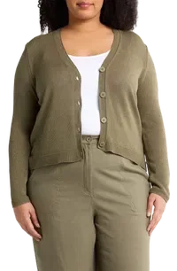 V-Neck Button Front Cardigan