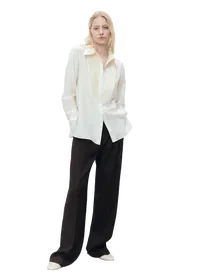 Fluid Skirt With Contrasting Panel Off White