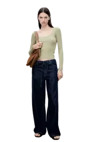 Knitted Ribbed Sweater Khaki