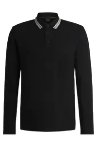 Cotton-Piqu Polo Shirt With Contrast Logo- Men's Polo Hirts